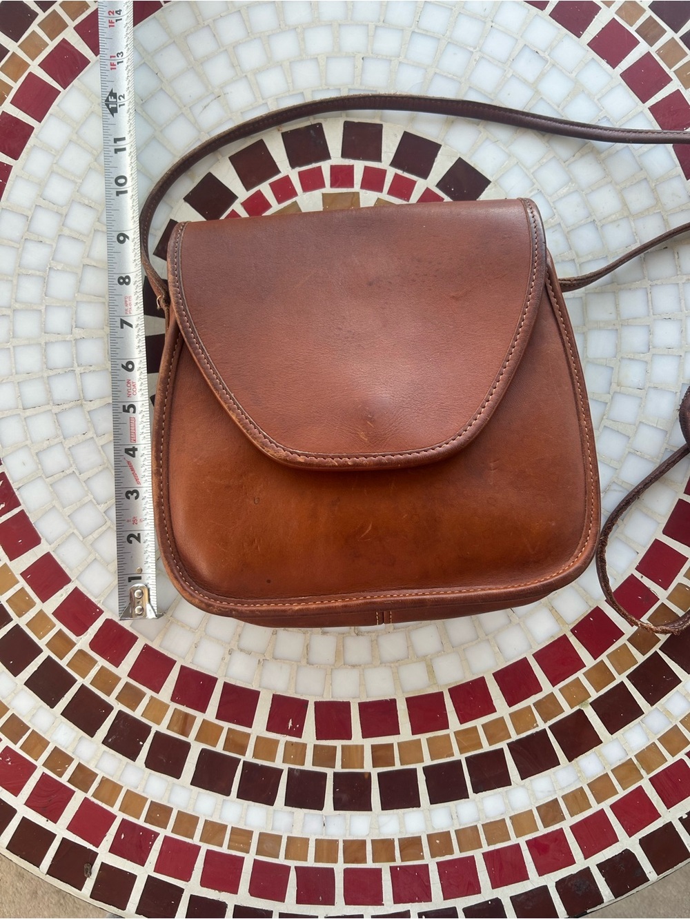 Vintage Coach Lindsay Brown Leather Crossbody Bag